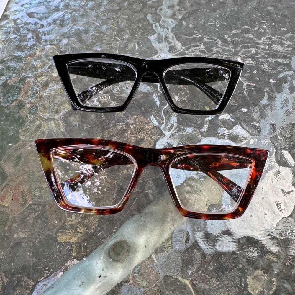 Italy Design OC5033 Cat Eye Eyeglass Frames Lot of 2 Black Tortoise 53-21-137
